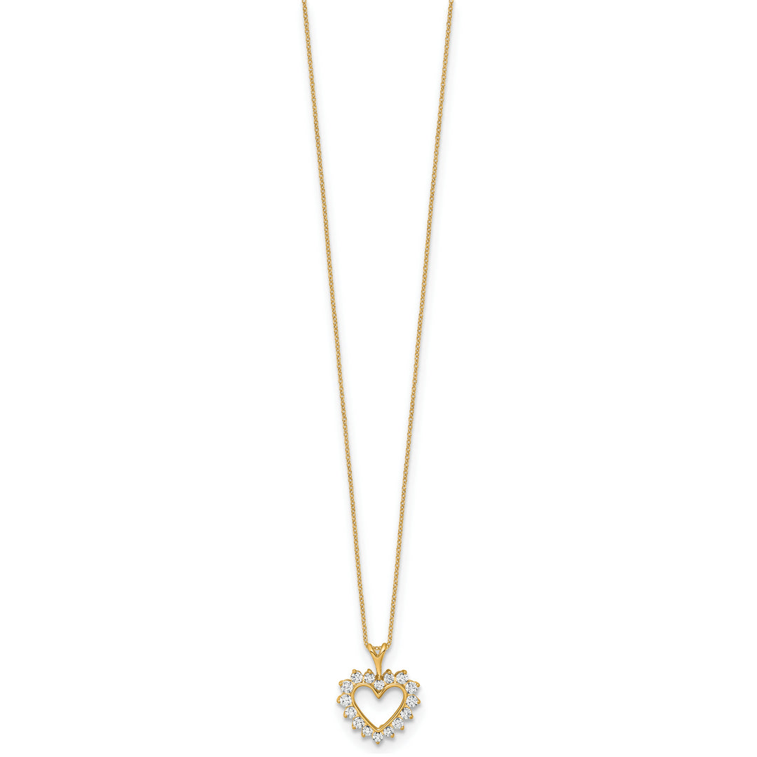 1/2 Quart Lab Created Diamond Heart Pendant Necklace in 10k Yellow Gold, 18 Inch Chain