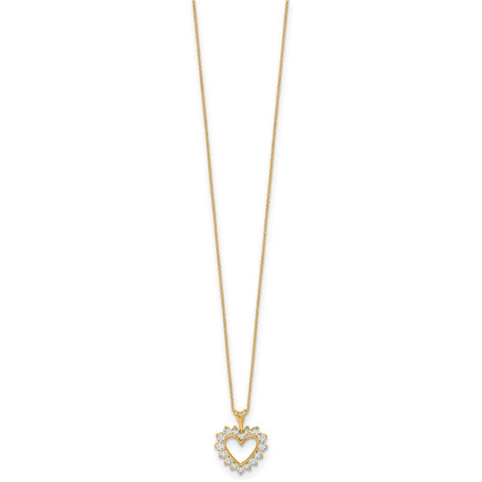 1/2 Quart Lab Created Diamond Heart Pendant Necklace in 10k Yellow Gold, 18 Inch Chain