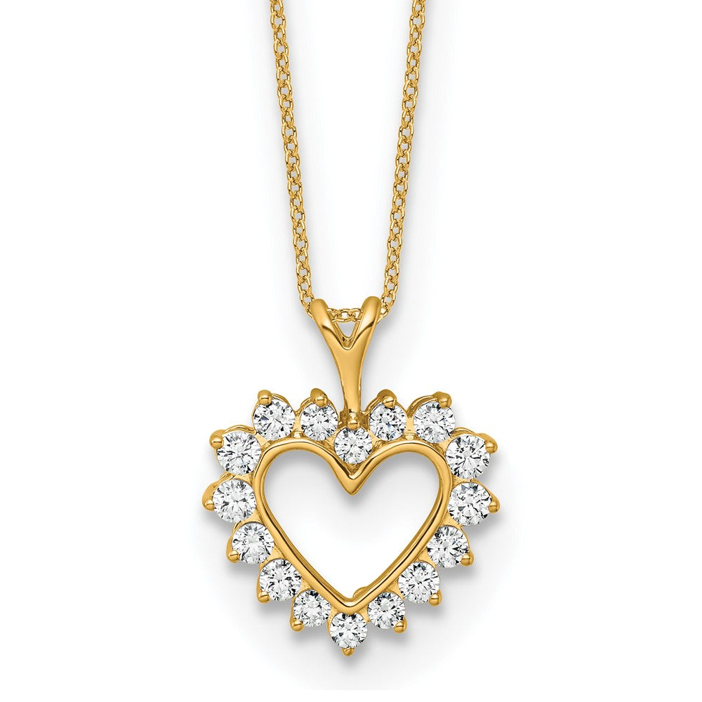 1/2 Quart Lab Created Diamond Heart Pendant Necklace in 10k Yellow Gold, 18 Inch Chain