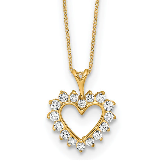 1/2 Quart Lab Created Diamond Heart Pendant Necklace in 10k Yellow Gold, 18 Inch Chain