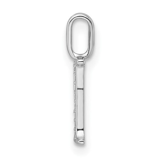 14K White Gold "I" Initial Pendant with Diamond