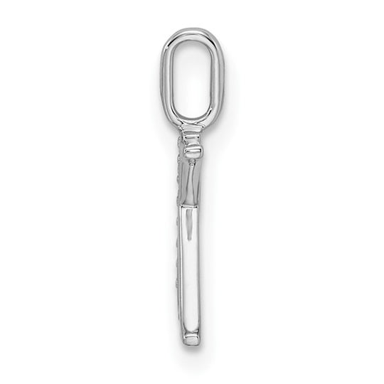 Initial Letter K Pendant with Diamonds in 14K White Gold