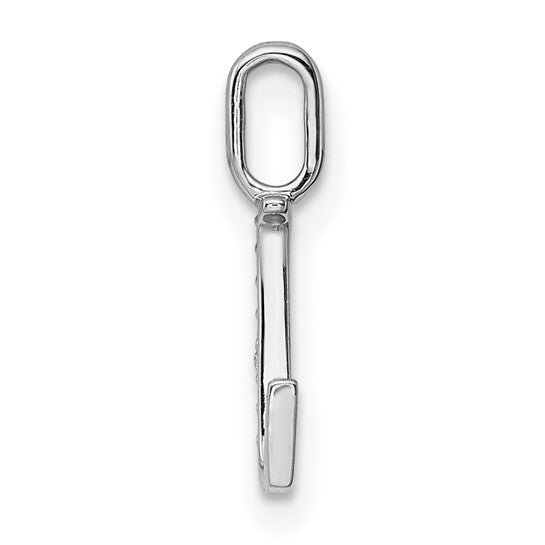 Dije Inicial Letra “L” con Diamantes en Oro Blanco de 14K