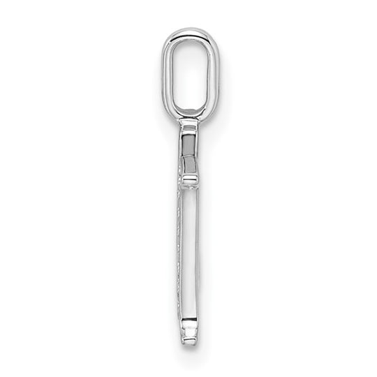 Colgante con Inicial en Forma de Letra M con Diamantes en Oro Blanco de 14k