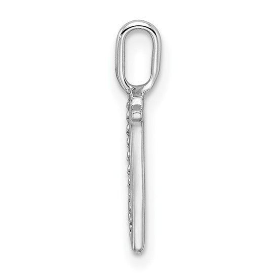 Dije con Letra “N” en Oro Blanco de 14K con Diamantes