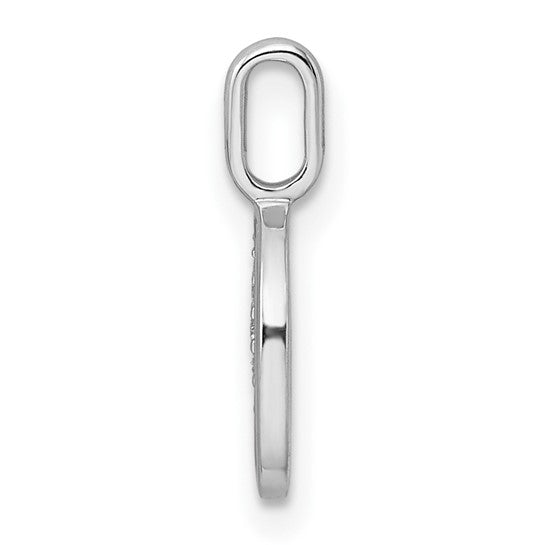 Dije Inicial Letra “O” en Oro Blanco de 14K con Diamantes