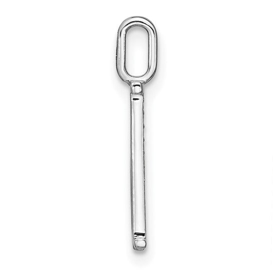 14k White Gold Lowercase Initial B Pendant with Diamond