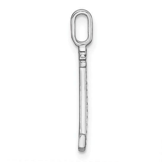 Colgante de Inicial "j" Minúscula con Diamantes en Oro Blanco de 14K
