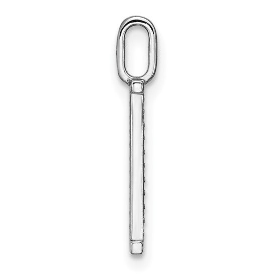 Colgante Letra “l” Minúscula en Oro Blanco de 14K con Diamante