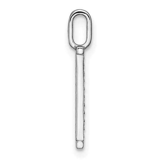 Colgante Letra “l” Minúscula en Oro Blanco de 14K con Diamante