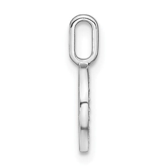 Dije Inicial Letra "o" Minúscula con Diamante en Oro Blanco de 14K