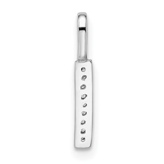 14K White Gold "I" Initial Pendant with Diamond