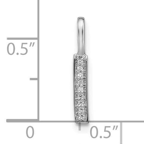 14K White Gold "I" Initial Pendant with Diamond