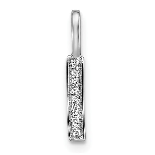 14K White Gold "I" Initial Pendant with Diamond