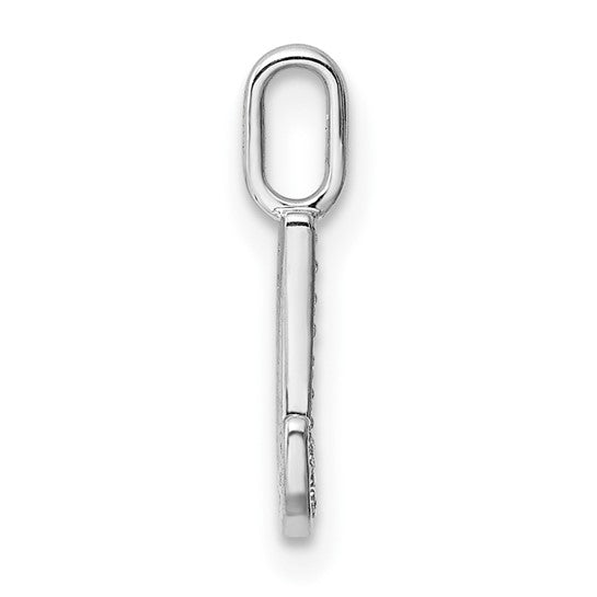 14k White Gold Diamond "J" Initial Pendant