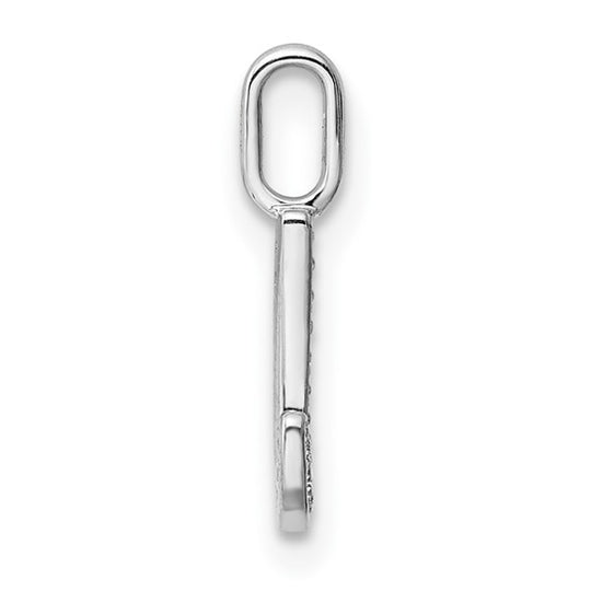 14k White Gold Diamond "J" Initial Pendant
