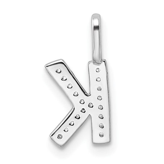 Colgante Inicial Letra K con Diamantes en Oro Blanco de 14K
