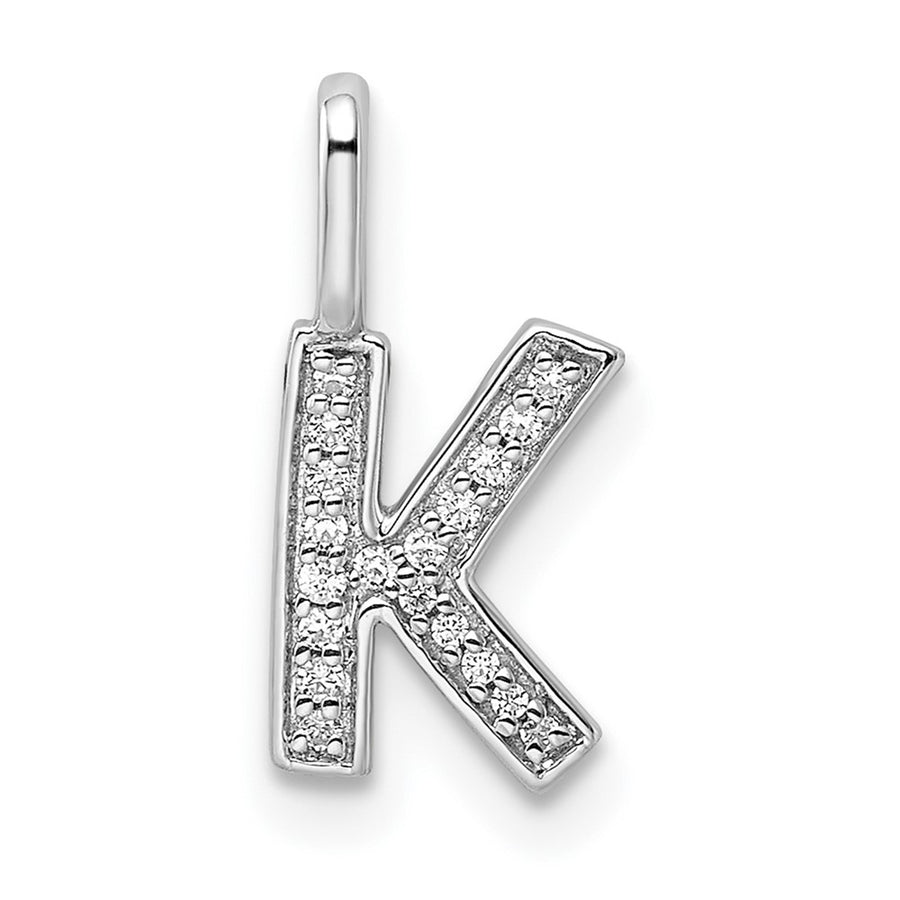 Colgante Inicial Letra K con Diamantes en Oro Blanco de 14K