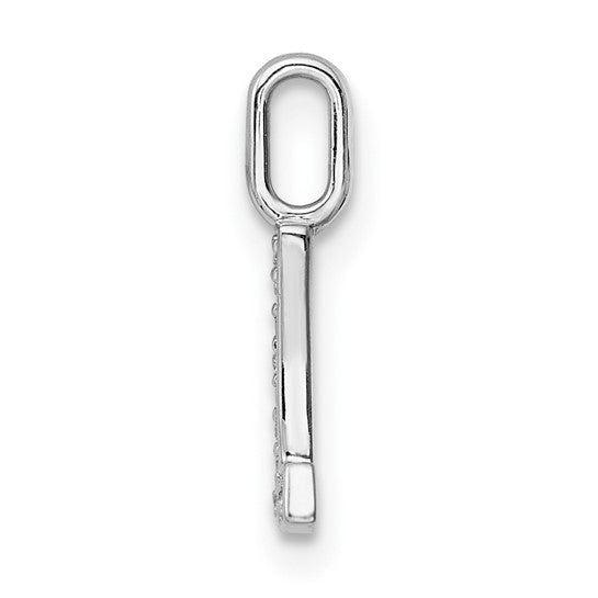 Initial Letter “L” Pendant with Diamonds in 14K White Gold