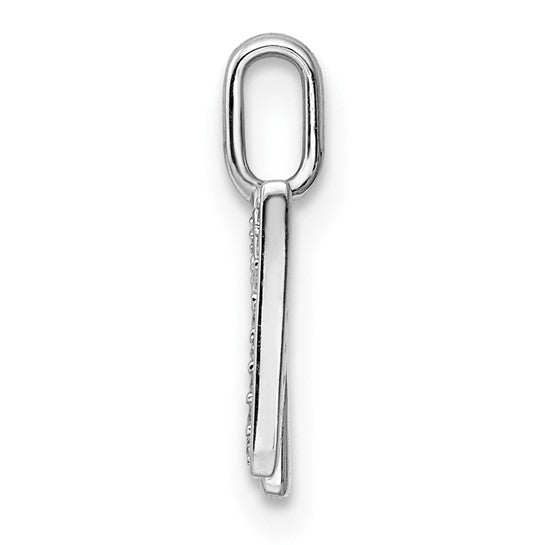 Dije con Inicial "N" Mayúscula en Oro Blanco de 14K con Diamantes
