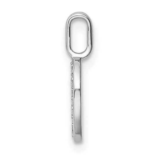 Colgante Letra "O" en Oro Blanco de 14k con Diamante
