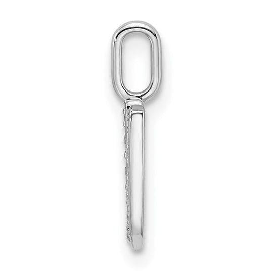 14k White Gold "U" Initial Pendant with Diamonds