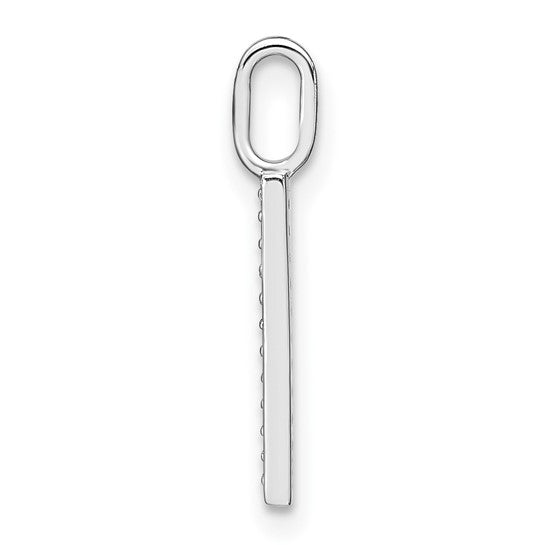 Dije Inicial Letra “l” Minúscula con Diamante en Oro Blanco de 14K