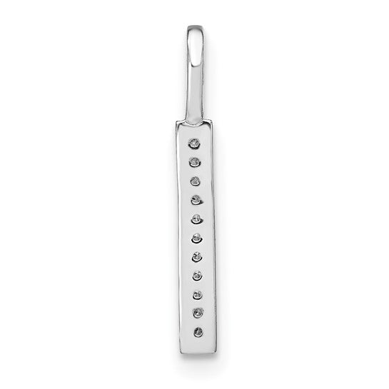 Dije Inicial Letra “l” Minúscula con Diamante en Oro Blanco de 14K