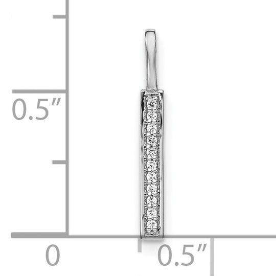 Dije Inicial Letra “l” Minúscula con Diamante en Oro Blanco de 14K