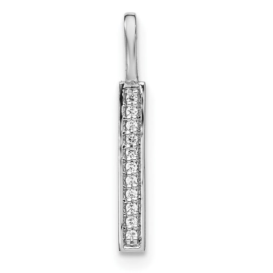 Dije Inicial Letra “l” Minúscula con Diamante en Oro Blanco de 14K