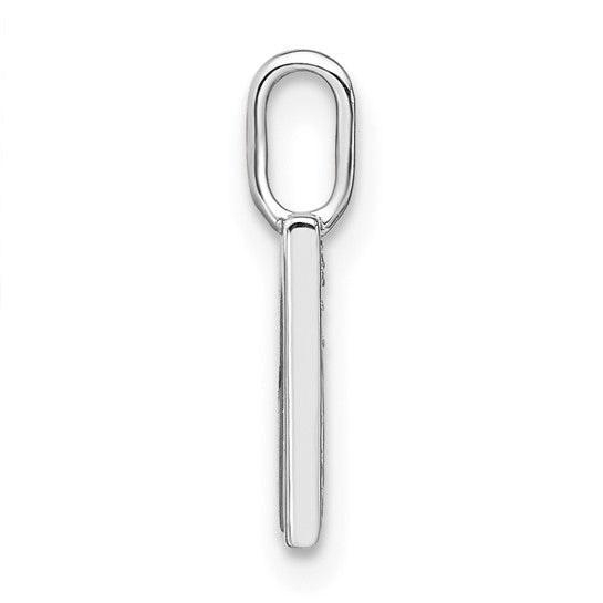 Colgante con Inicial “m” en Minúscula en Oro Blanco de 14K con Diamantes