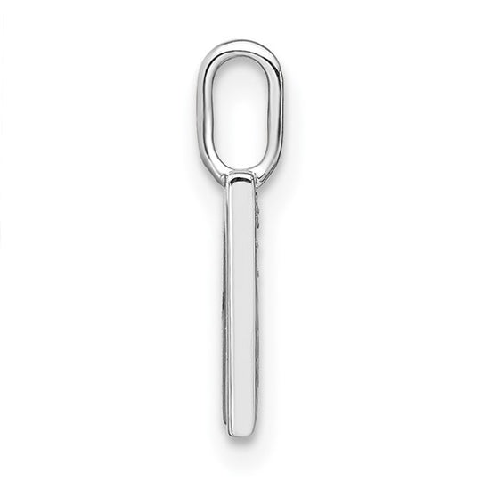 Colgante con Inicial “m” en Minúscula en Oro Blanco de 14K con Diamantes