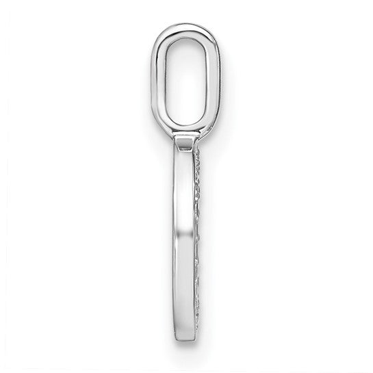 Dije Inicial Letra “o” Minúscula en Oro Blanco de 14K con Diamantes