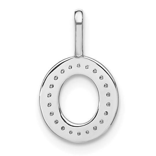 Dije Inicial Letra “o” Minúscula en Oro Blanco de 14K con Diamantes