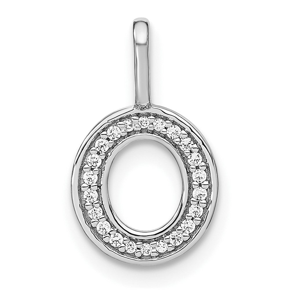Dije Inicial Letra “o” Minúscula en Oro Blanco de 14K con Diamantes
