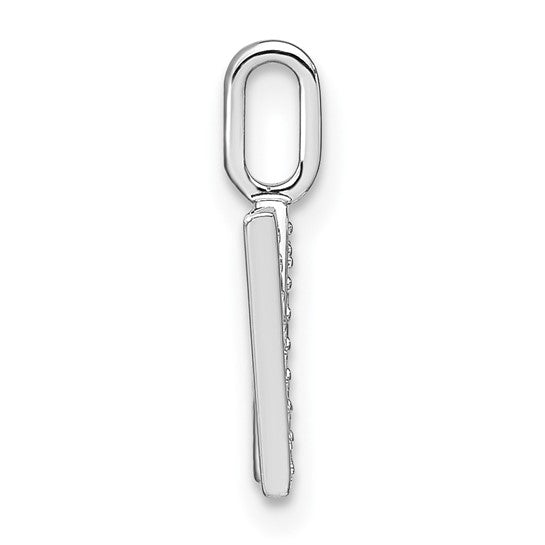 Diamond lowercase letter W initial pendant in 14K white gold 