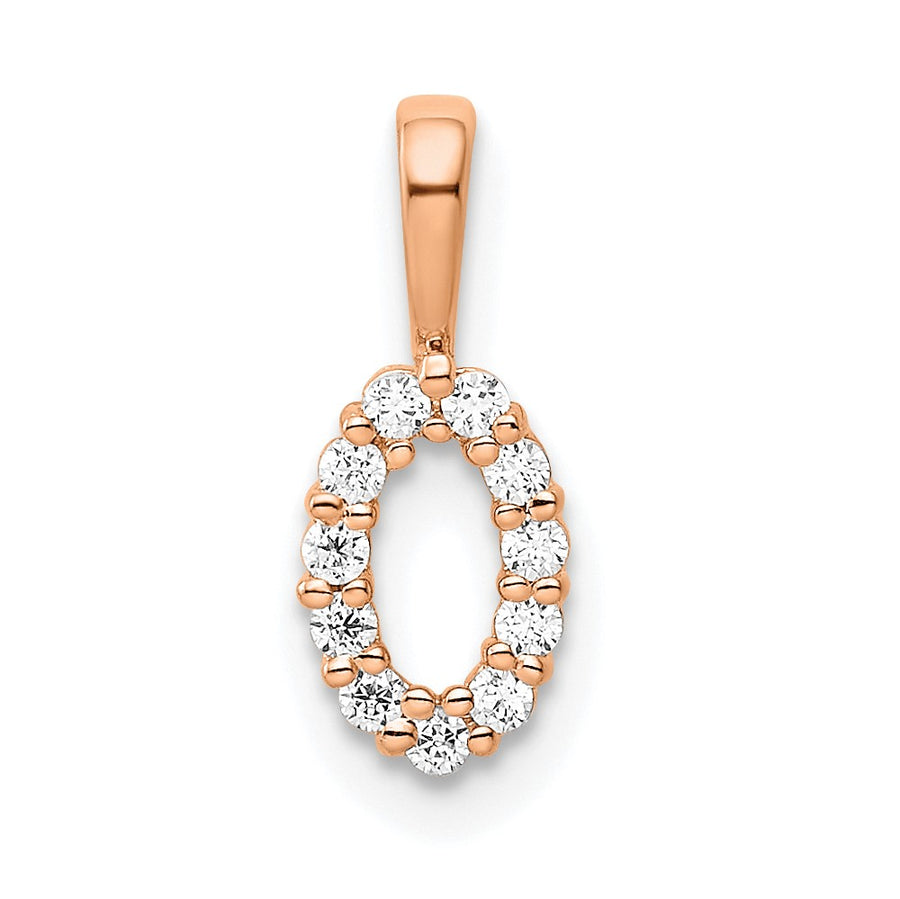 Colgante Número 0 en Oro Rosa de 14k con Diamante