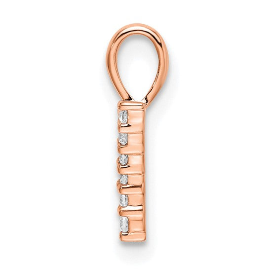 Number 7 Pendant in 14k Rose Gold with Diamond