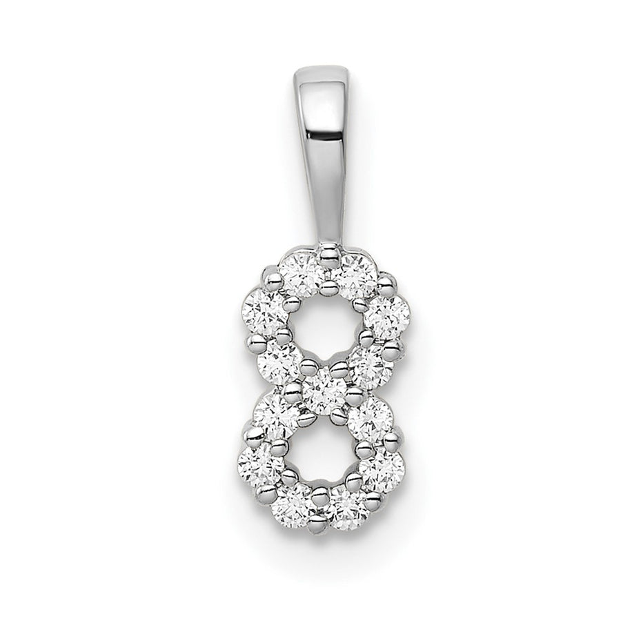 Colgante Número 8 en Oro Blanco de 14k con Diamante