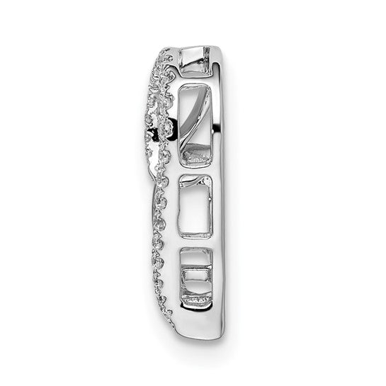 Diamond Heart Chain Slider in 14k White Gold