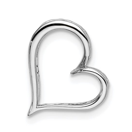 Diamond Heart Chain Slider in 14k White Gold