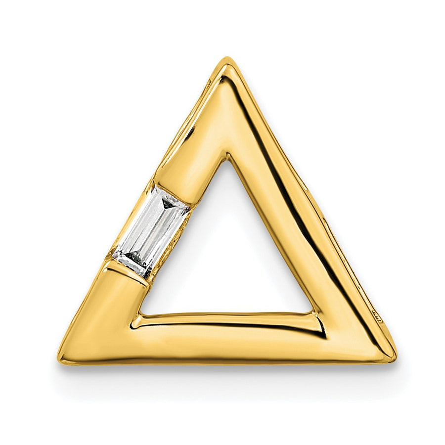 Colgante Deslizante con Diamante en Forma de Triángulo Pulido de 14k