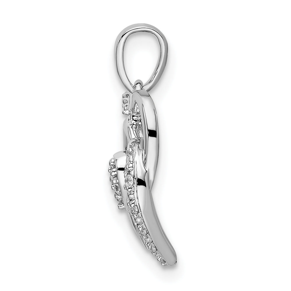 Heart Pendant with Diamonds in 14k White Gold