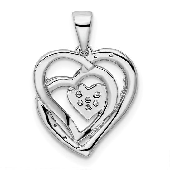 Heart Pendant with Diamonds in 14k White Gold