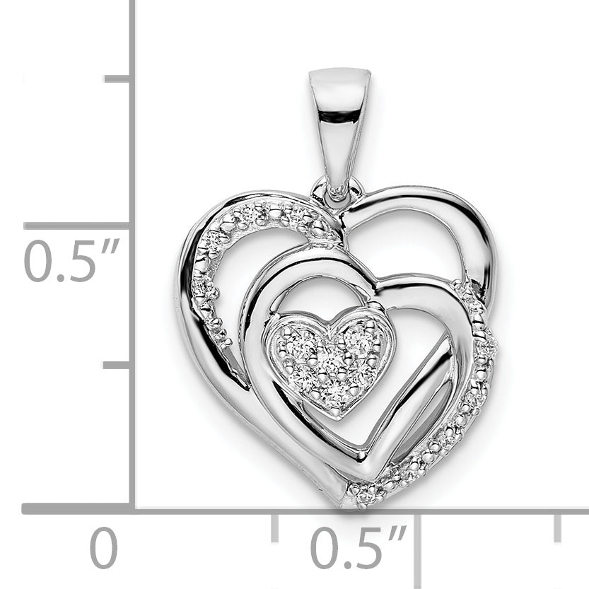 Heart Pendant with Diamonds in 14k White Gold