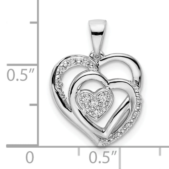 Heart Pendant with Diamonds in 14k White Gold