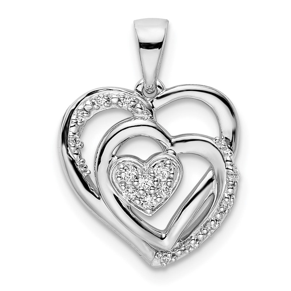 Heart Pendant with Diamonds in 14k White Gold