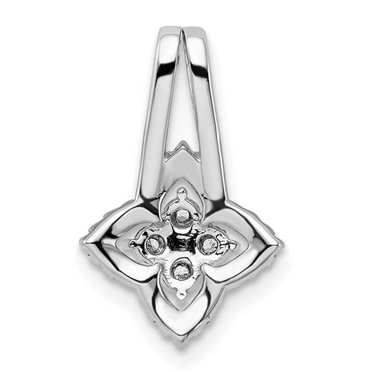 14K White Gold Pendant with Elegant Polished Diamonds