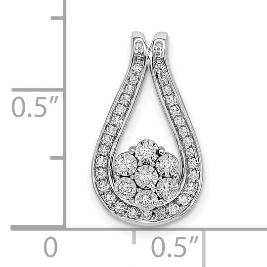 Polished Fancy Diamond Slider in 14k White Gold