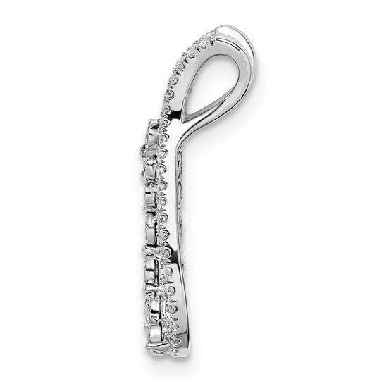 14k White Gold Chain Slider with Diamonds